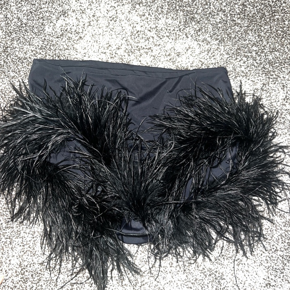 Custom Ostrich feather spanx